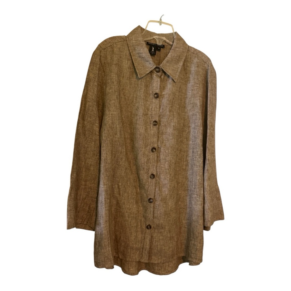 Peace of Cloth Ruth Medium brown linen top New With Tags